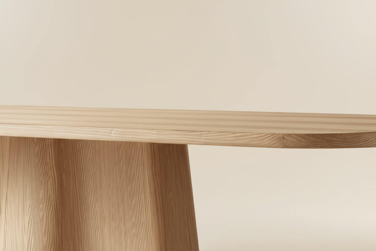 Kukinto Oval — Solid Oak Organic Lobed Pedestal Dining Table