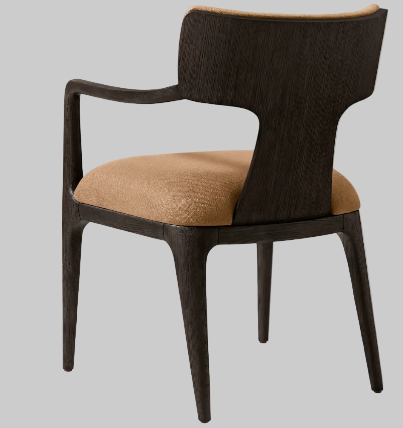 The Span Dining Armchair — Ebonized Oak Open Frame with Cognac Upholstered Seat & Back