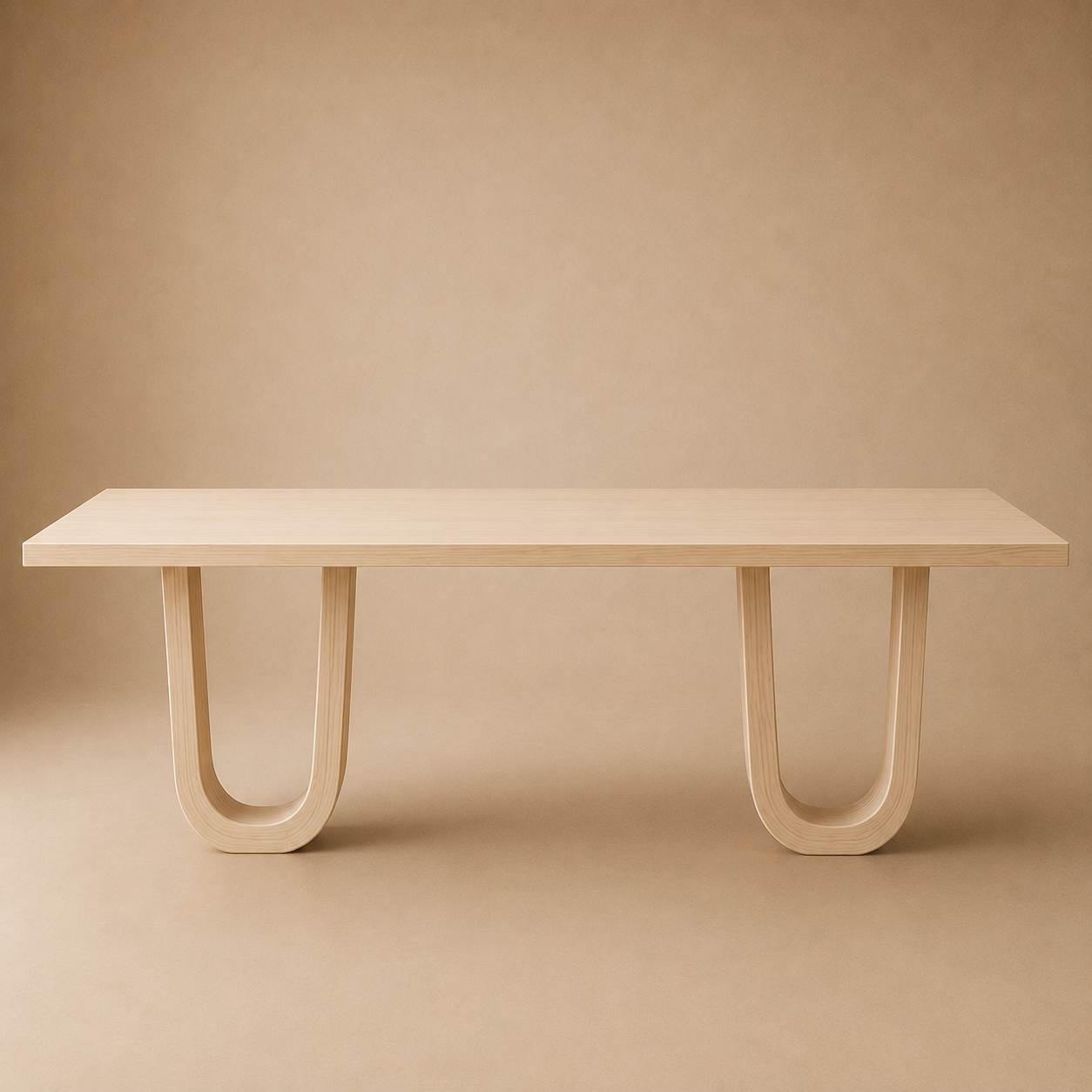 Kaari Rect — Solid Ash Portal-Base Dining Table