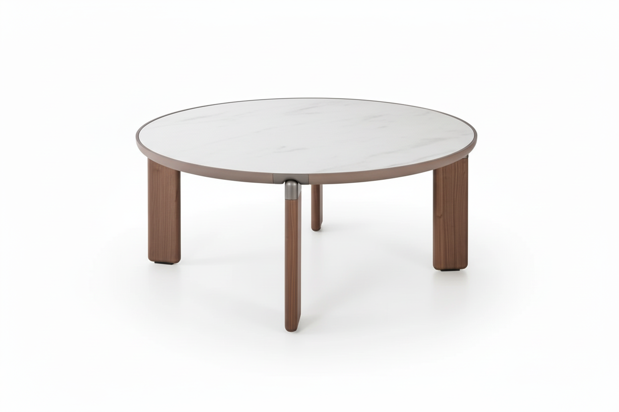 Kajo Round — Lacquered & Solid Walnut Dining Table Doute de Claude dans catalogue