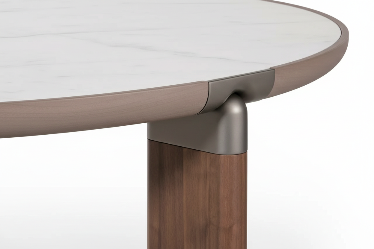 Kajo Round — Lacquered & Solid Walnut Dining Table Doute de Claude dans catalogue