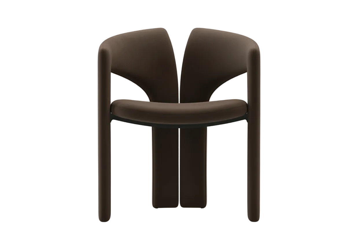 The Loiva Dining Armchair — Fully Upholstered Open-Back Armchair in Taupe Microsuede