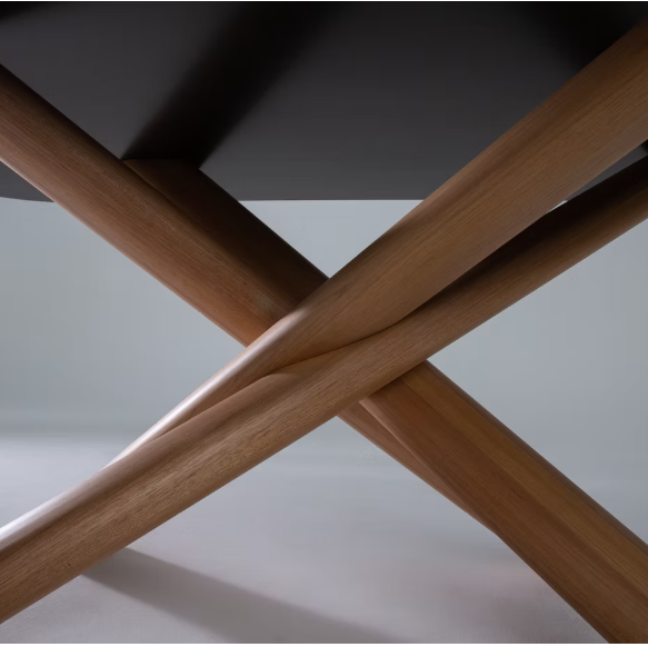 Oksa Oval — Sculptural Marble & Solid Walnut Dining Table