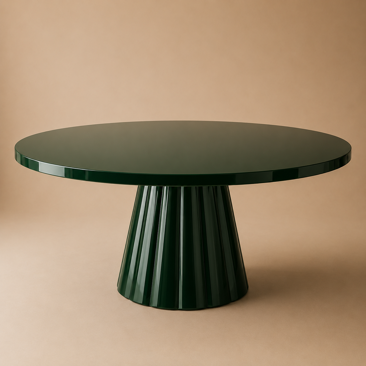 Uoma Round — Lacquered Fluted Pedestal Dining Table
