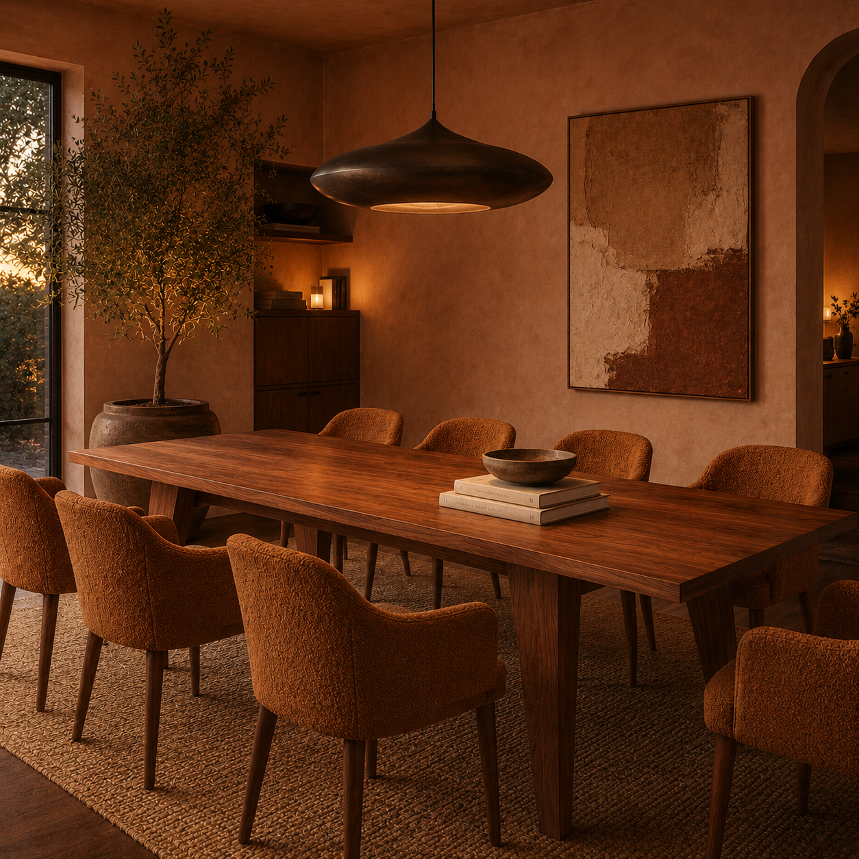 Harja Rect — Solid Walnut Extendable Dining Table