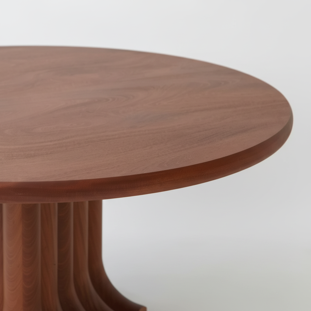 Joki Round — Solid Walnut Sculptural Fan-Pedestal Dining Table