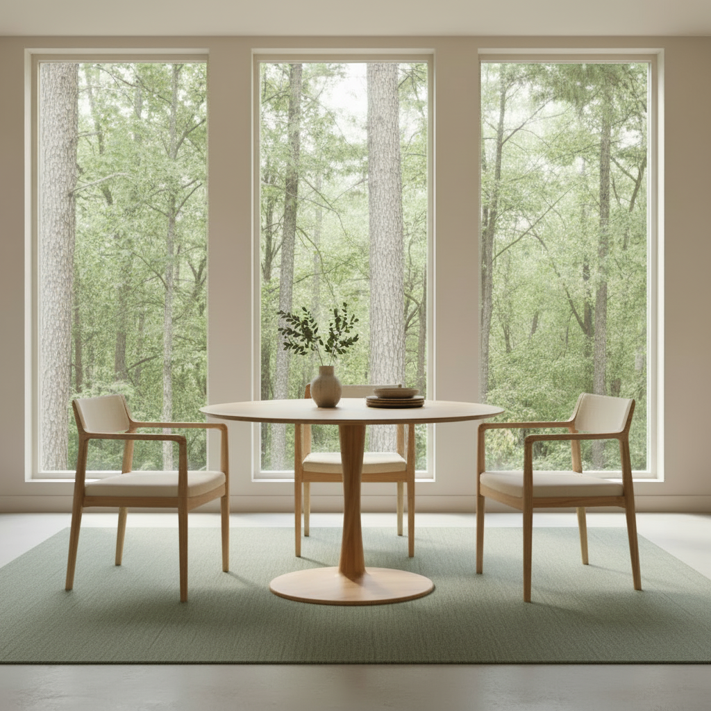 Lehti Oval — Solid Oak Tulip Dining Table