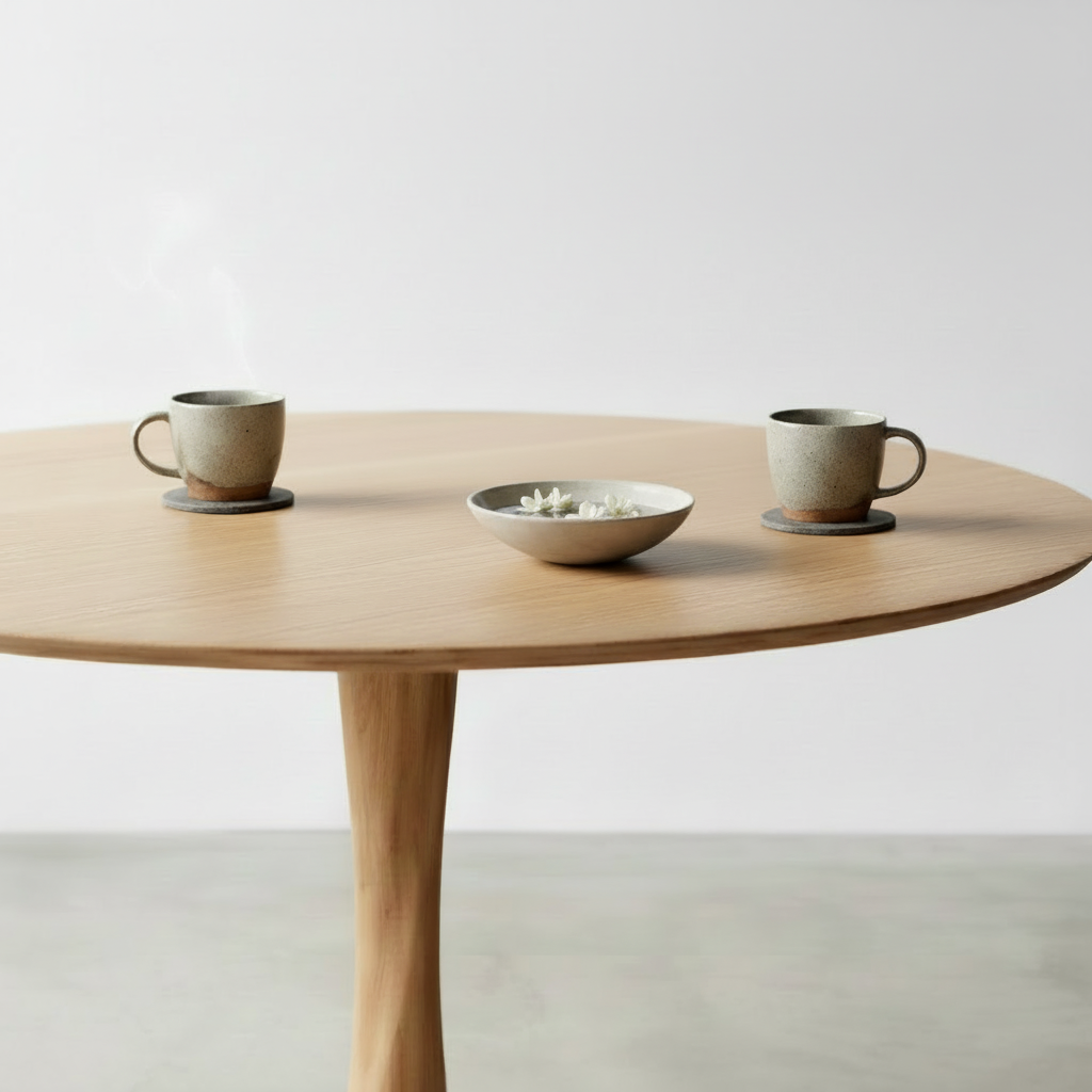 Lehti Oval — Solid Oak Tulip Dining Table