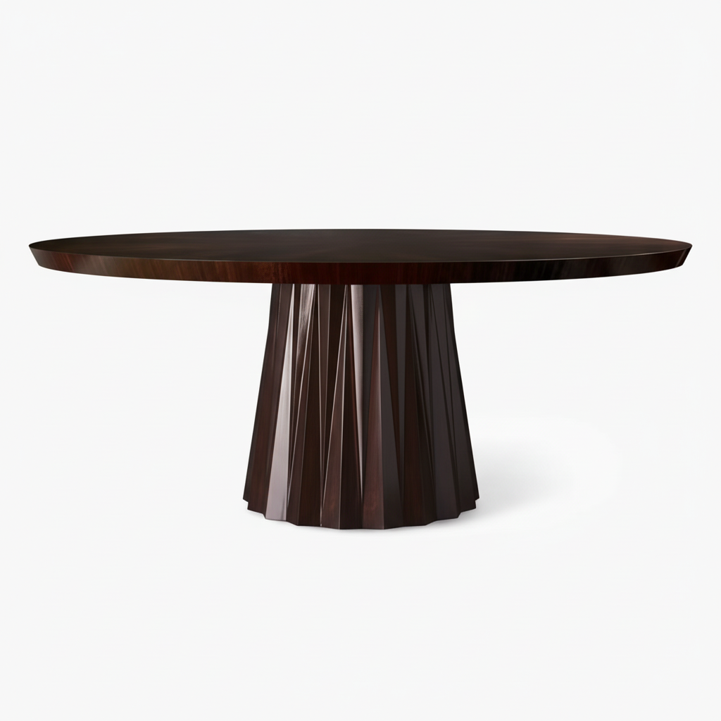 Uoma Oval — Lacquered Fluted Pedestal Dining Table