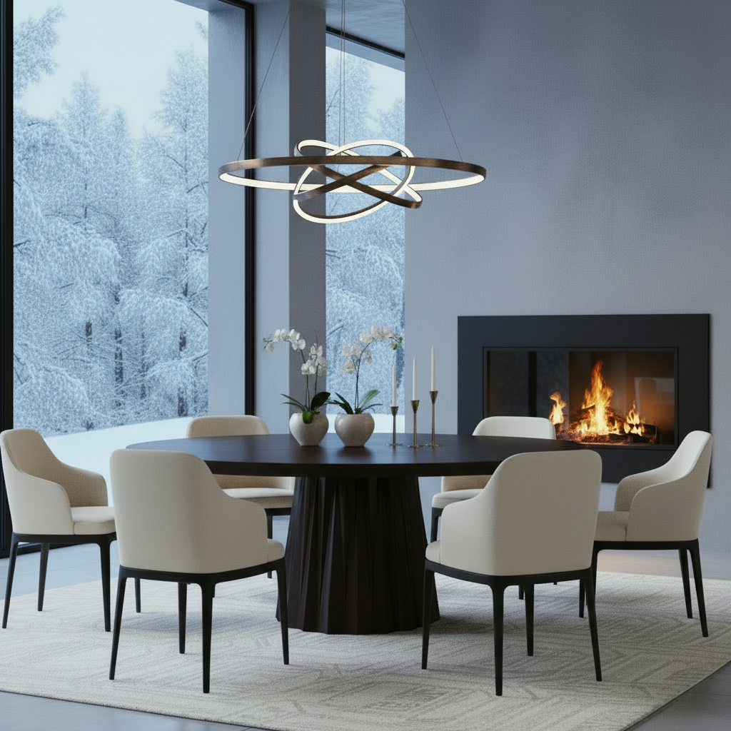 Uoma Oval — Lacquered Fluted Pedestal Dining Table