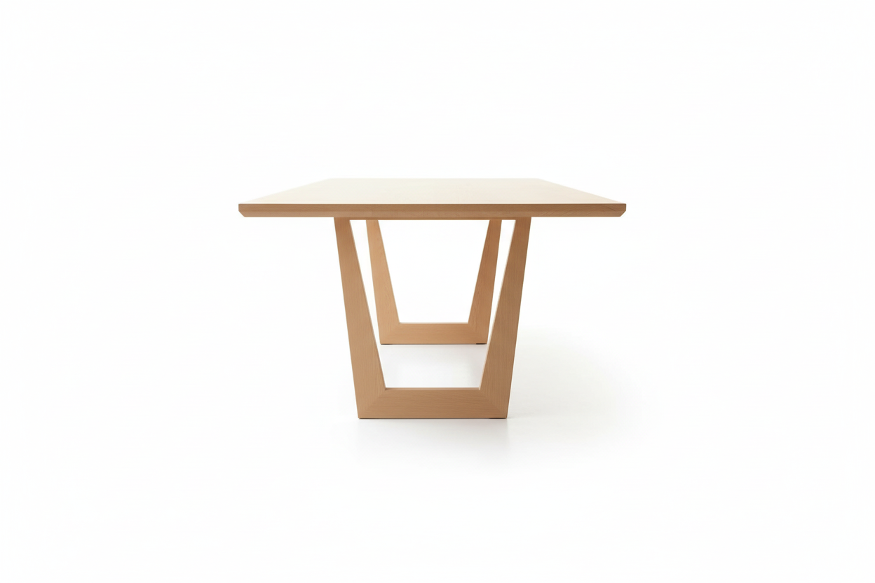 Kaari Rect — Solid Ash Portal-Base Dining Table