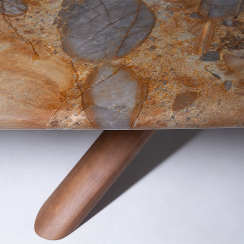 Oksa Oval — Sculptural Marble & Solid Walnut Dining Table