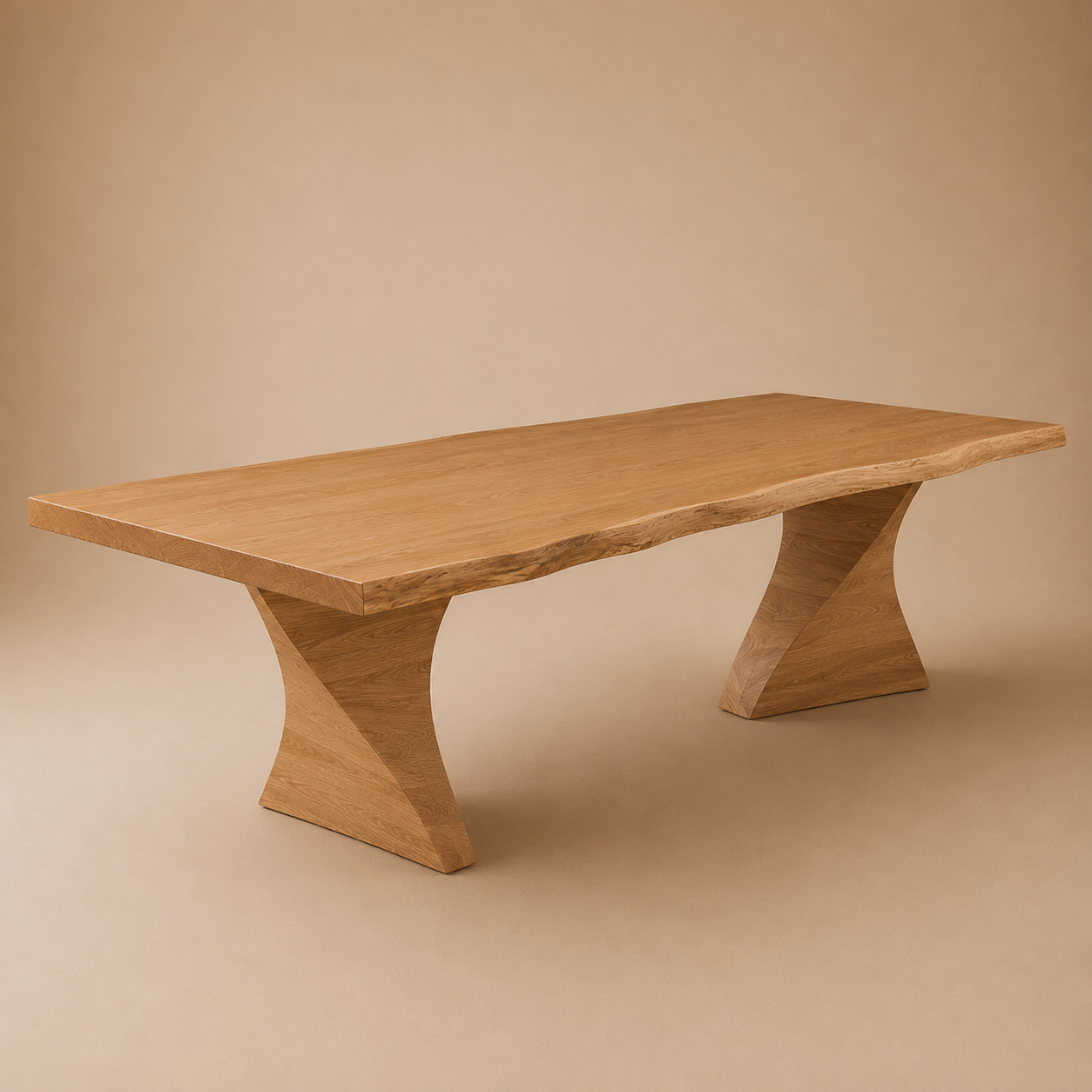 The Siipi Rectangular Dining Table — Solid Walnut with Sculpted Double-Wing Base