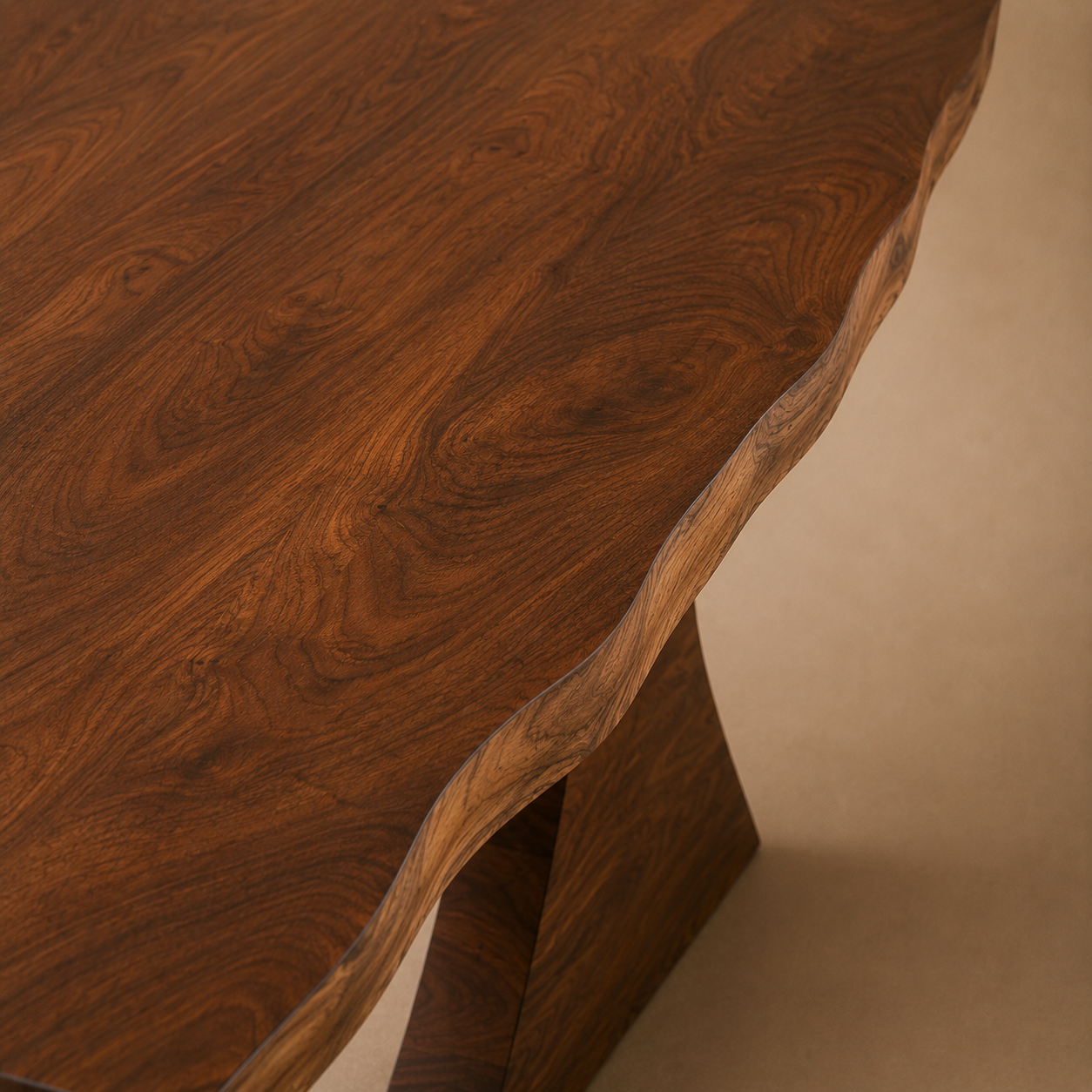 The Siipi Rectangular Dining Table — Solid Walnut with Sculpted Double-Wing Base