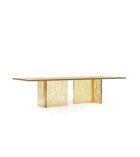 Kulta Rect — Cast Brass Sculptural Monolith Dining Table