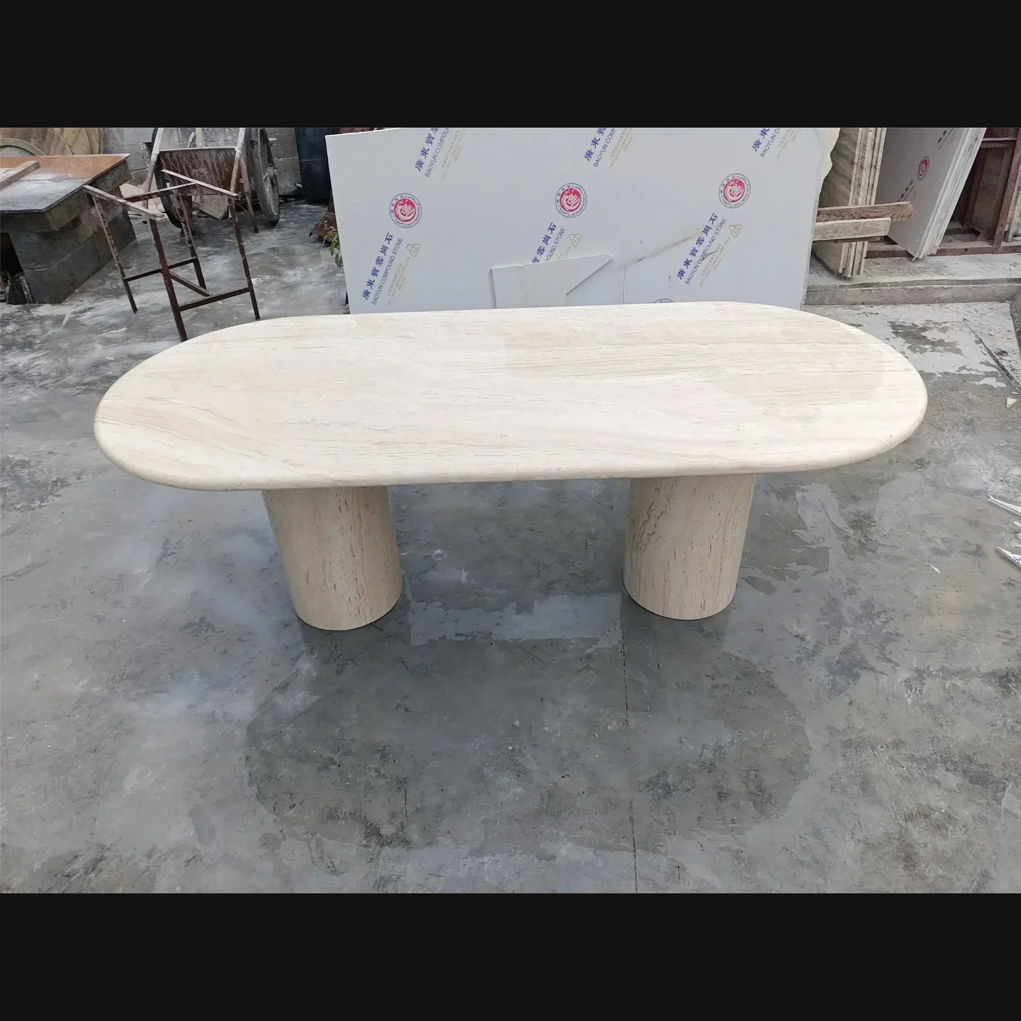 Travertine Oval Dining Table | HLMPG025 - Tables