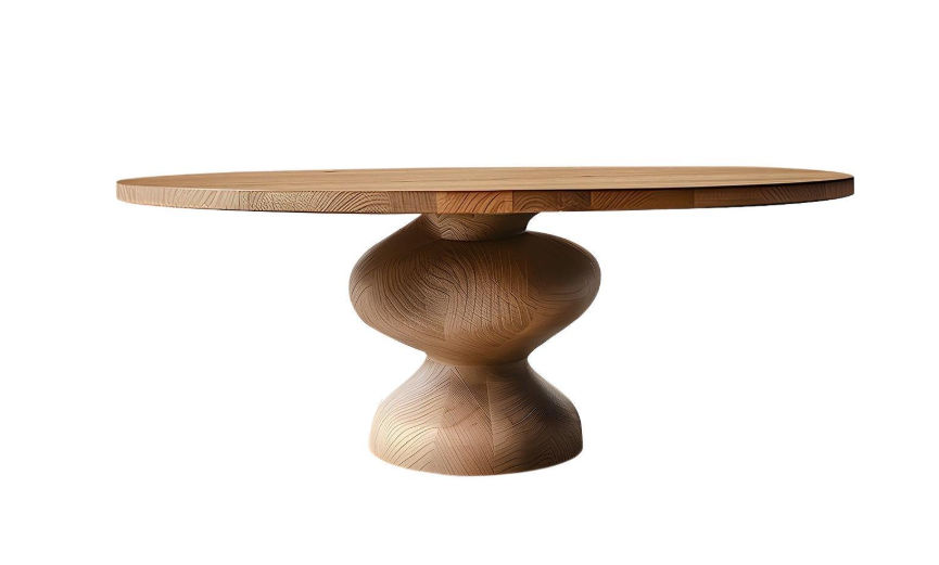 Torno Round — Solid Oak Hourglass Pedestal Dining Table