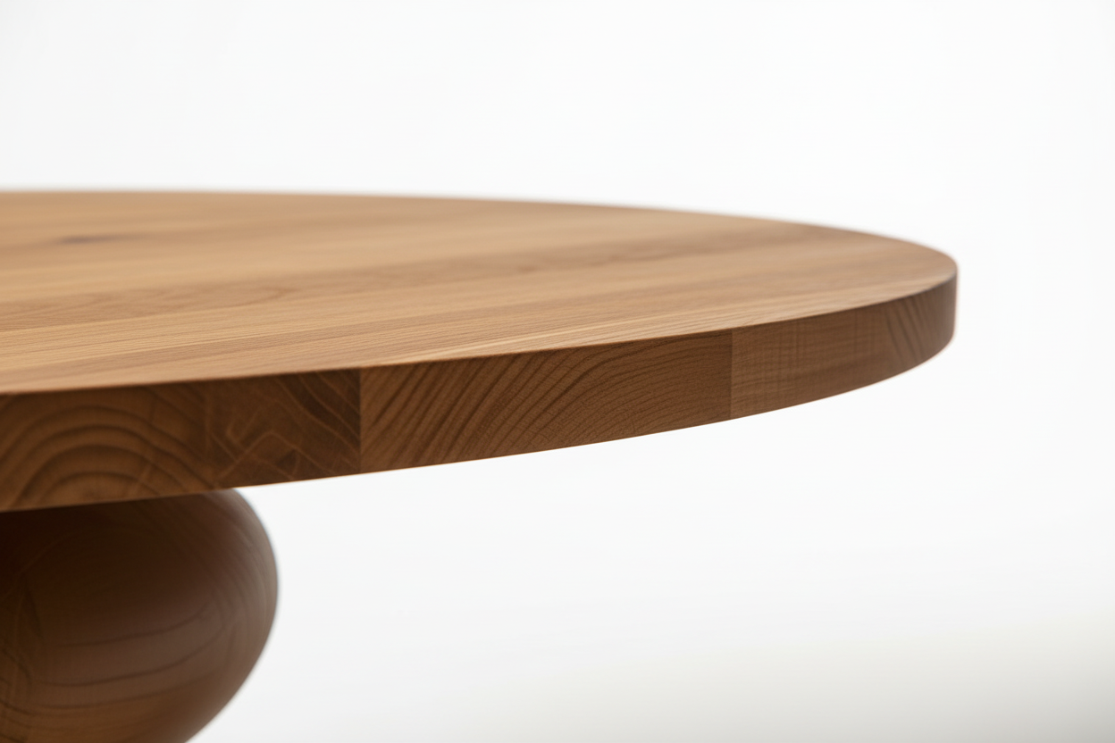 Torno Round — Solid Oak Hourglass Pedestal Dining Table