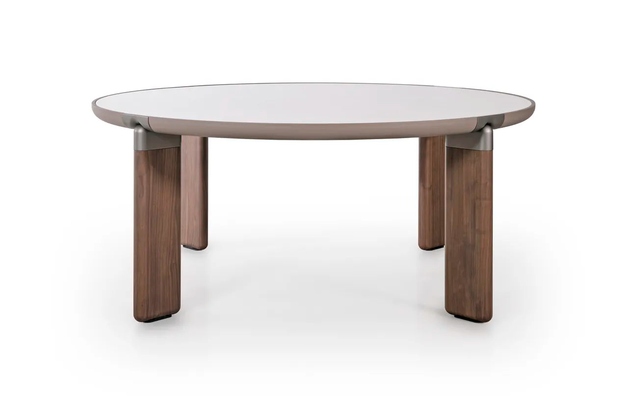 Kajo Round — Lacquered & Solid Walnut Dining Table Doute de Claude dans catalogue
