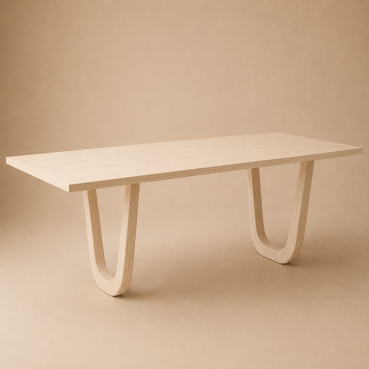 Kaari Rect — Solid Ash Portal-Base Dining Table