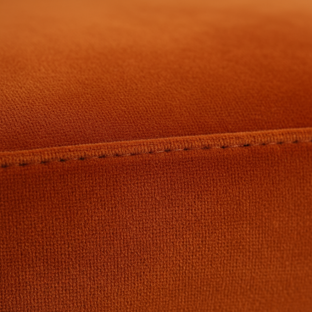 The Tuli Dining Side Chair — High-Back Split Velvet in Burnt Orange with Solid Walnut Legs