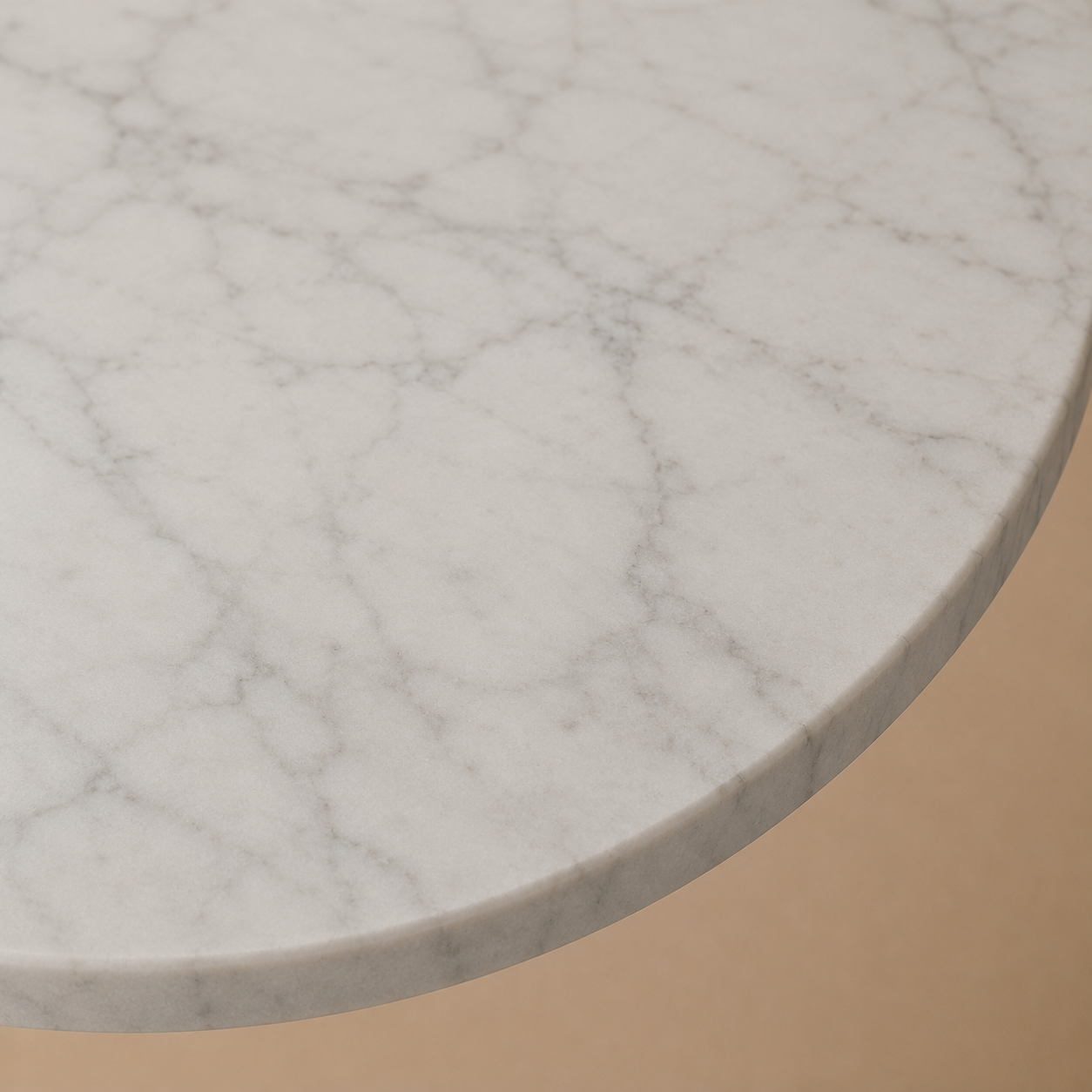 Kaarna Oval — Marble & Solid Teak Dining Table