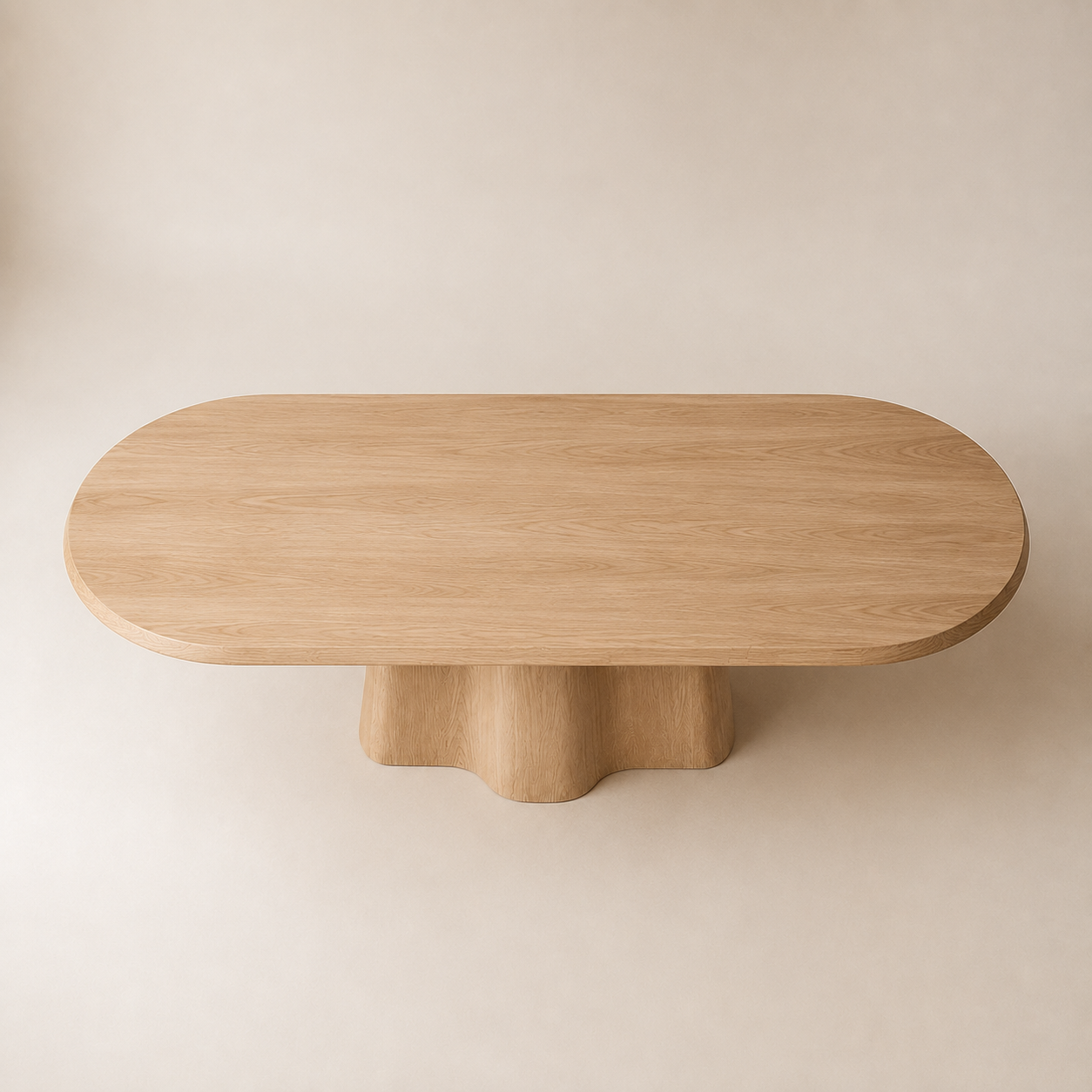 Kukinto Oval — Solid Oak Organic Lobed Pedestal Dining Table