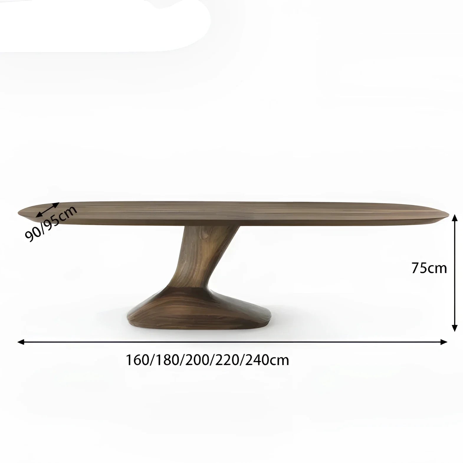 Modern Walnut Table Speed - 160x90x75cm - Tables