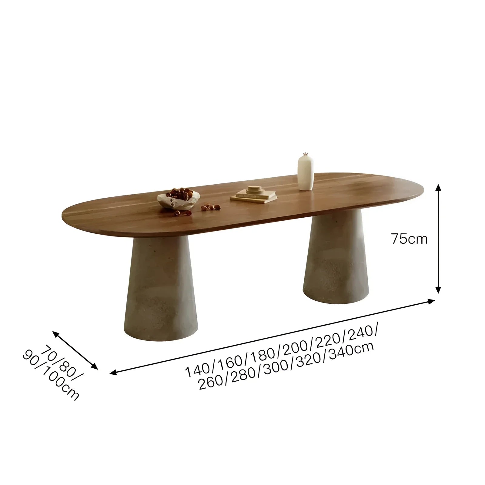 Monolith Solid Wood Dining Table Design | HLM8785LK - 180*80*75cm - Tables