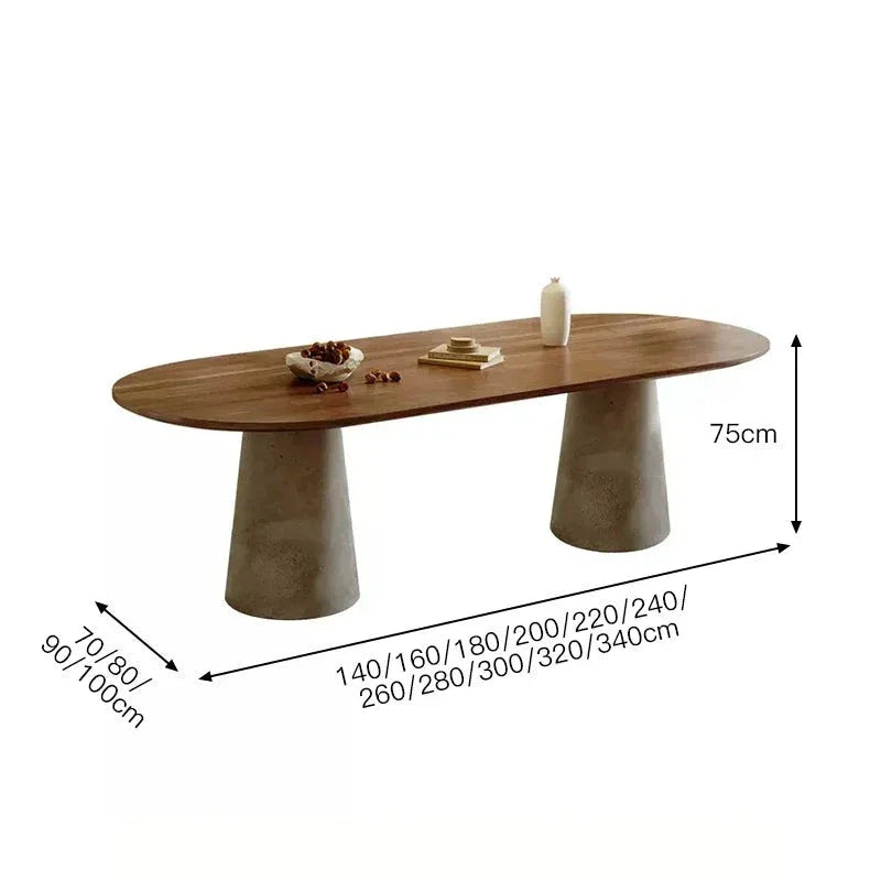 Monolith Solid Wood Dining Table – Luxury Contemporary Design With concrete base | Interiors