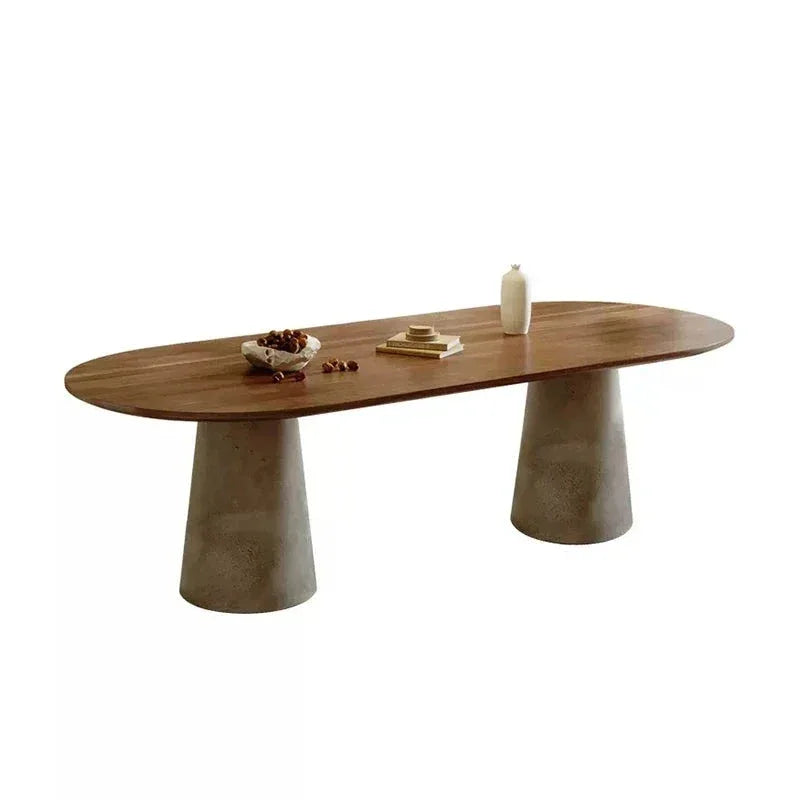 Monolith Solid Wood Dining Table – Luxury Contemporary Design With concrete base | Interiors
