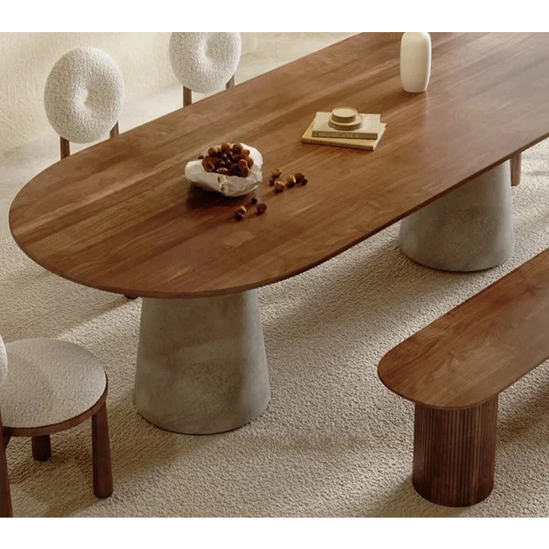 Monolith Solid Wood Dining Table – Luxury Contemporary Design With concrete base | Interiors