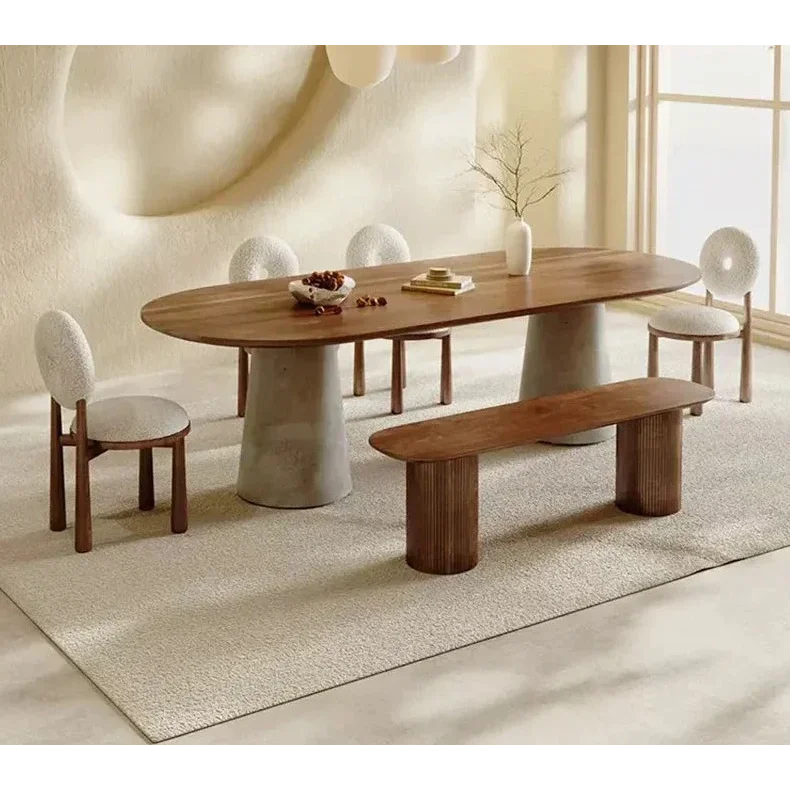 Monolith Solid Wood Dining Table – Luxury Contemporary Design With concrete base | Interiors