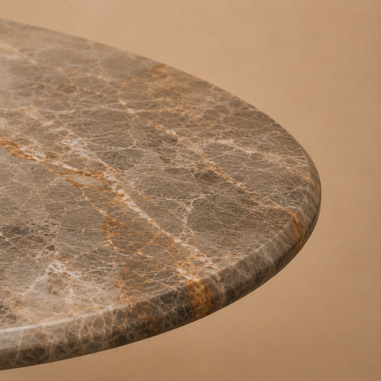 Oksa Oval — Sculptural Marble & Solid Walnut Dining Table