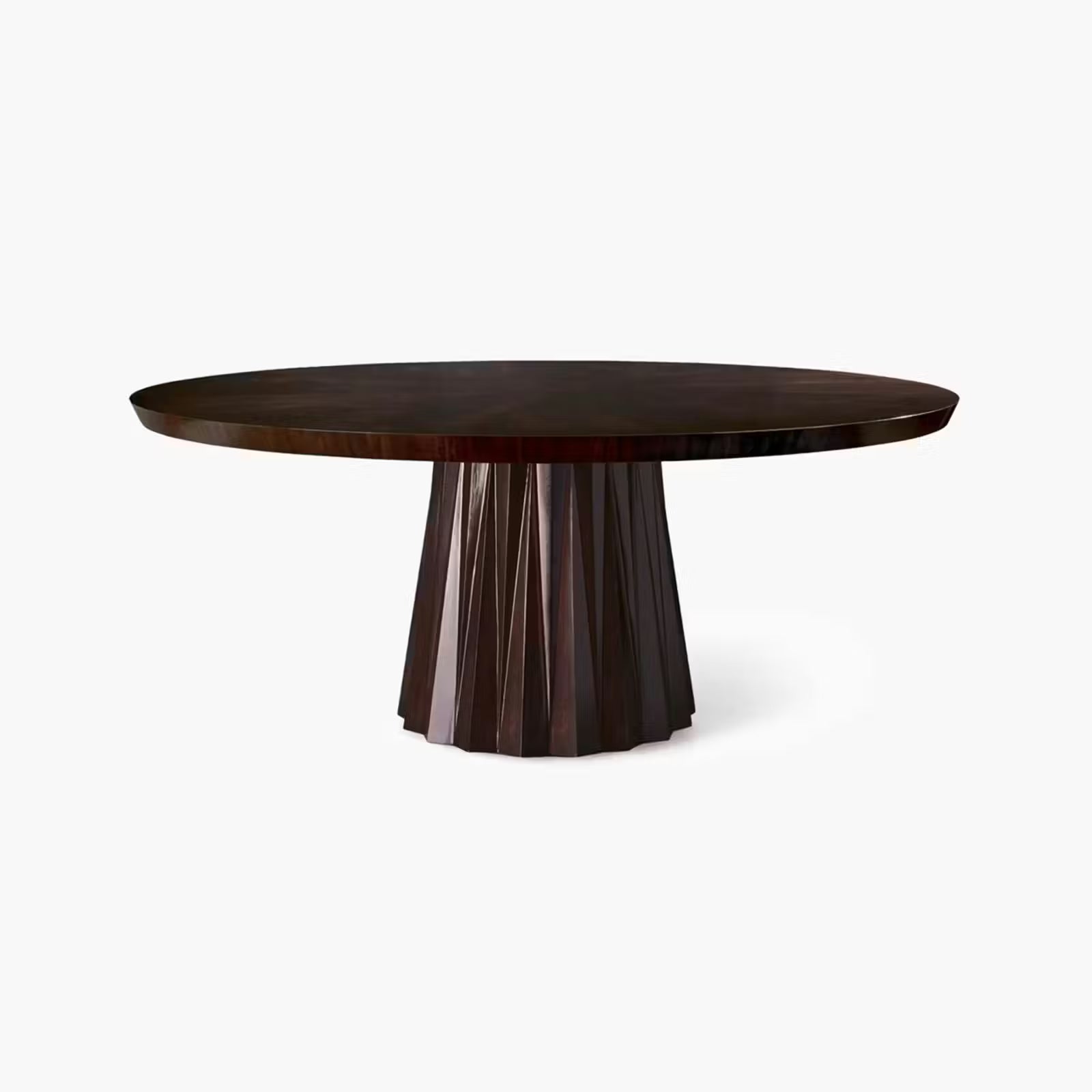 Uoma Oval — Lacquered Fluted Pedestal Dining Table