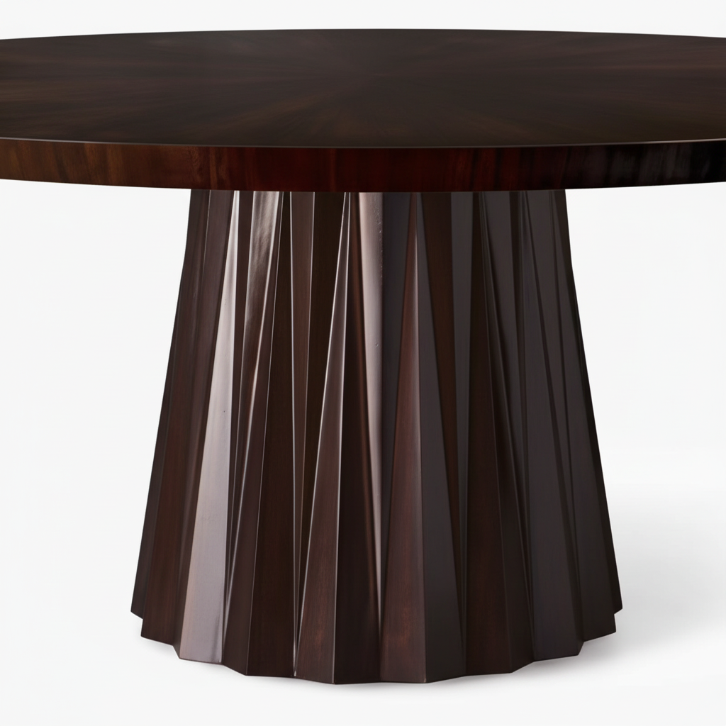 Uoma Oval — Lacquered Fluted Pedestal Dining Table