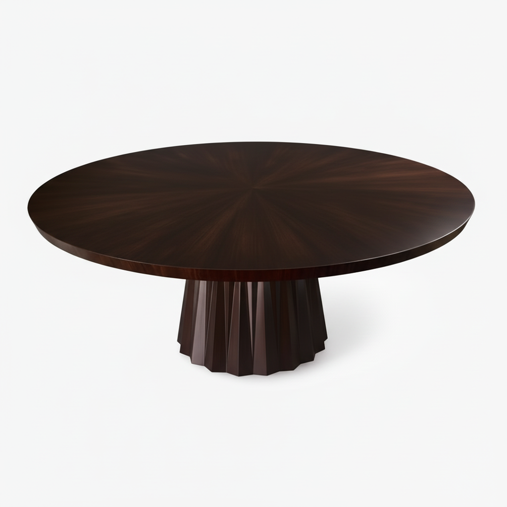 Uoma Oval — Lacquered Fluted Pedestal Dining Table