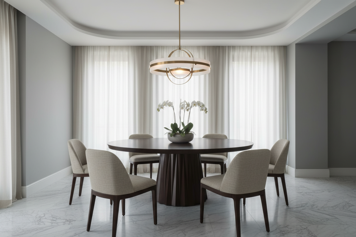 Uoma Oval — Lacquered Fluted Pedestal Dining Table