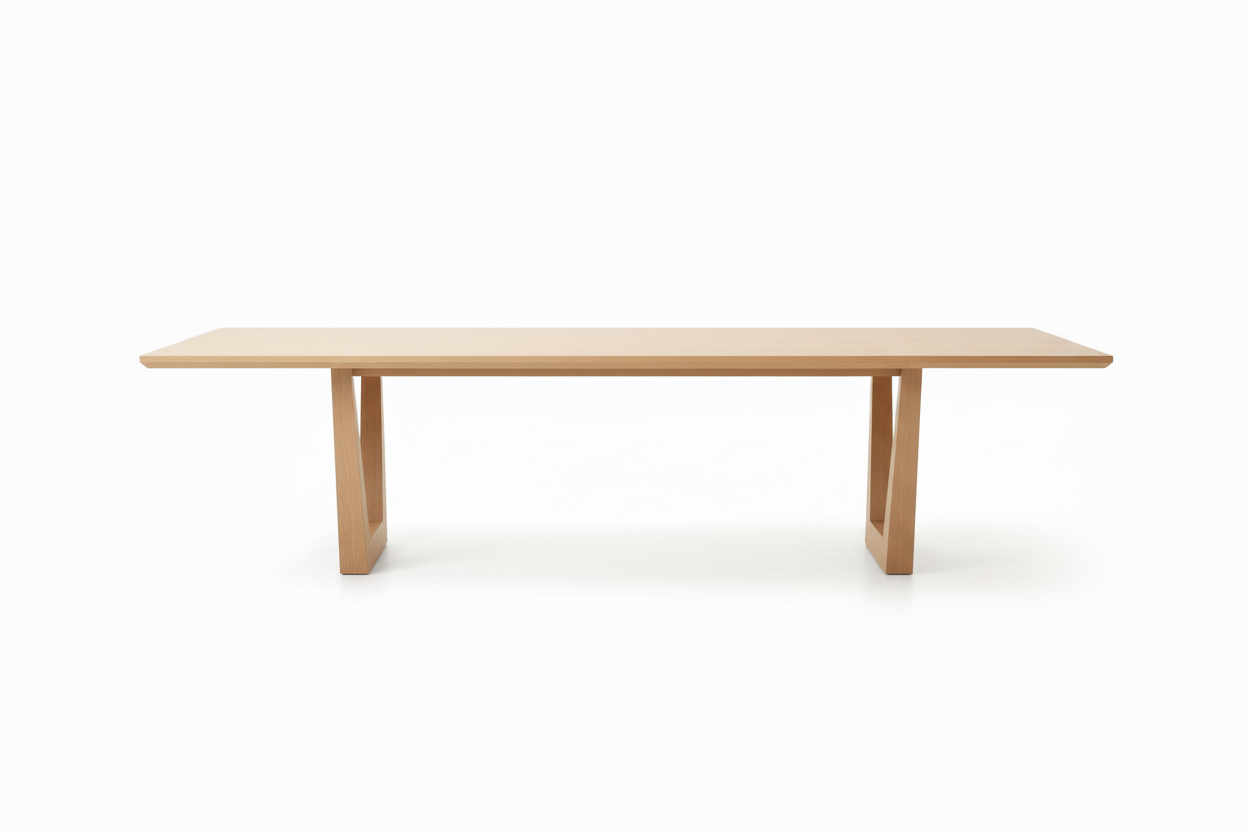 Kaari Rect — Solid Ash Portal-Base Dining Table