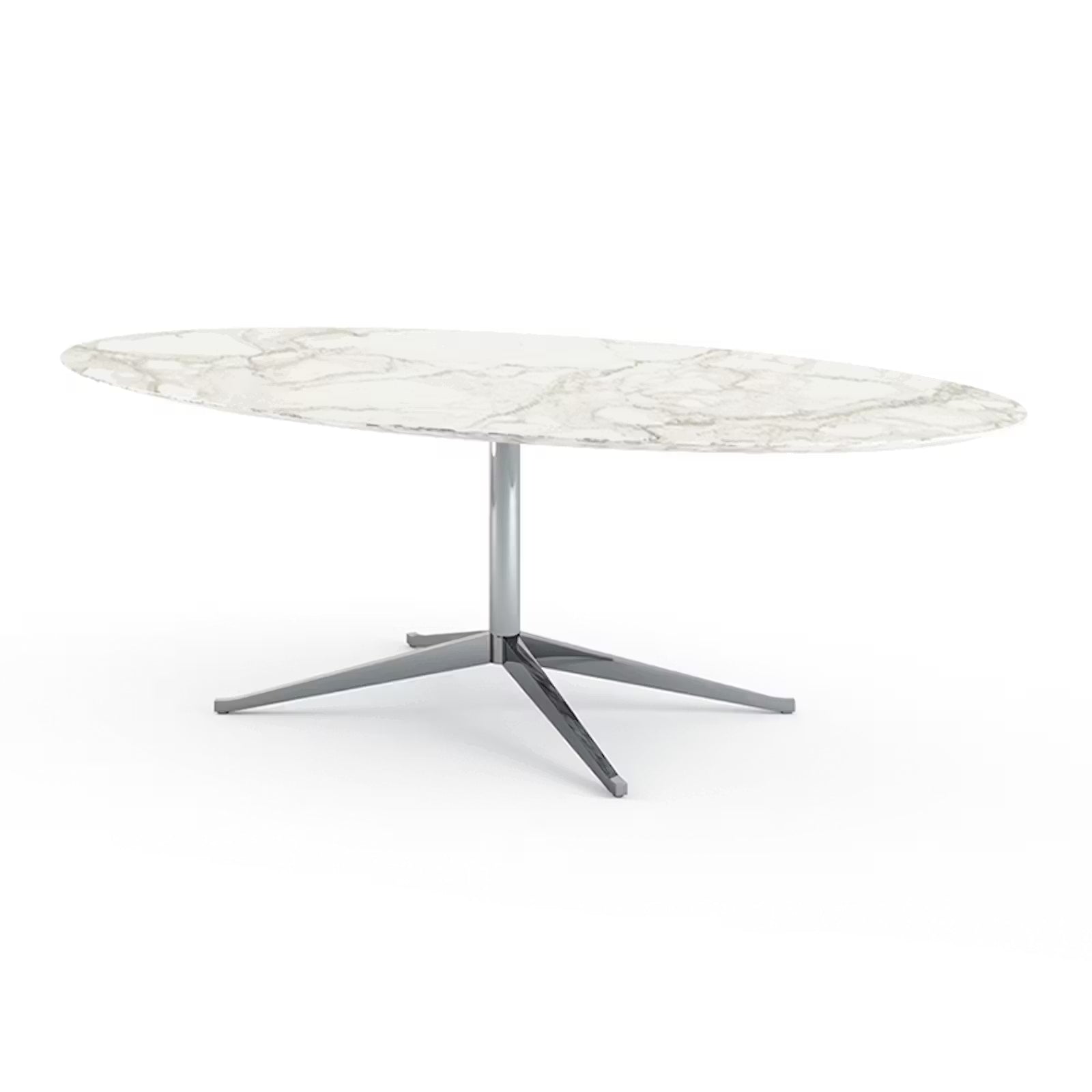 Tähti Oval — Calacatta Marble & Polished Chrome Star-Base Dining Table RISQUE DE DMCA