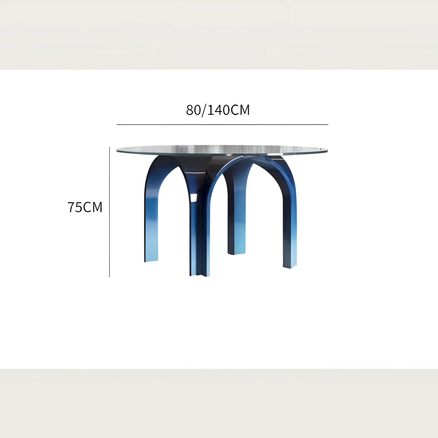 Round Modern Glass Dining Table | HLM-BL322 - Small - Tables