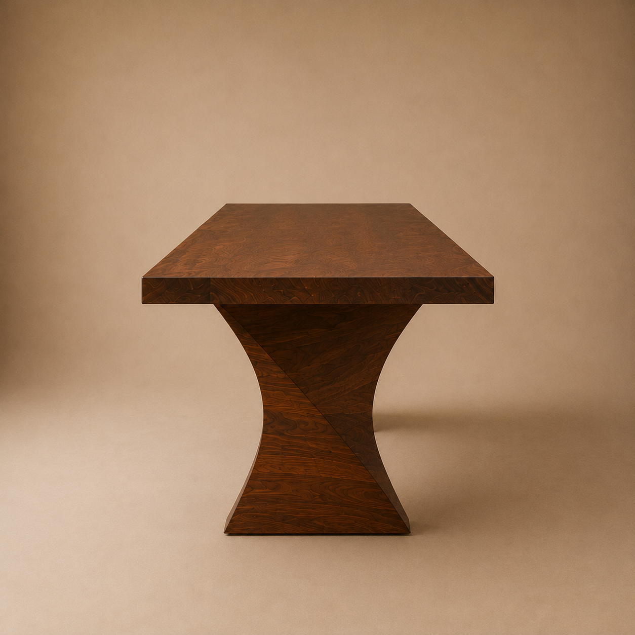 The Siipi Rectangular Dining Table — Solid Walnut with Sculpted Double-Wing Base