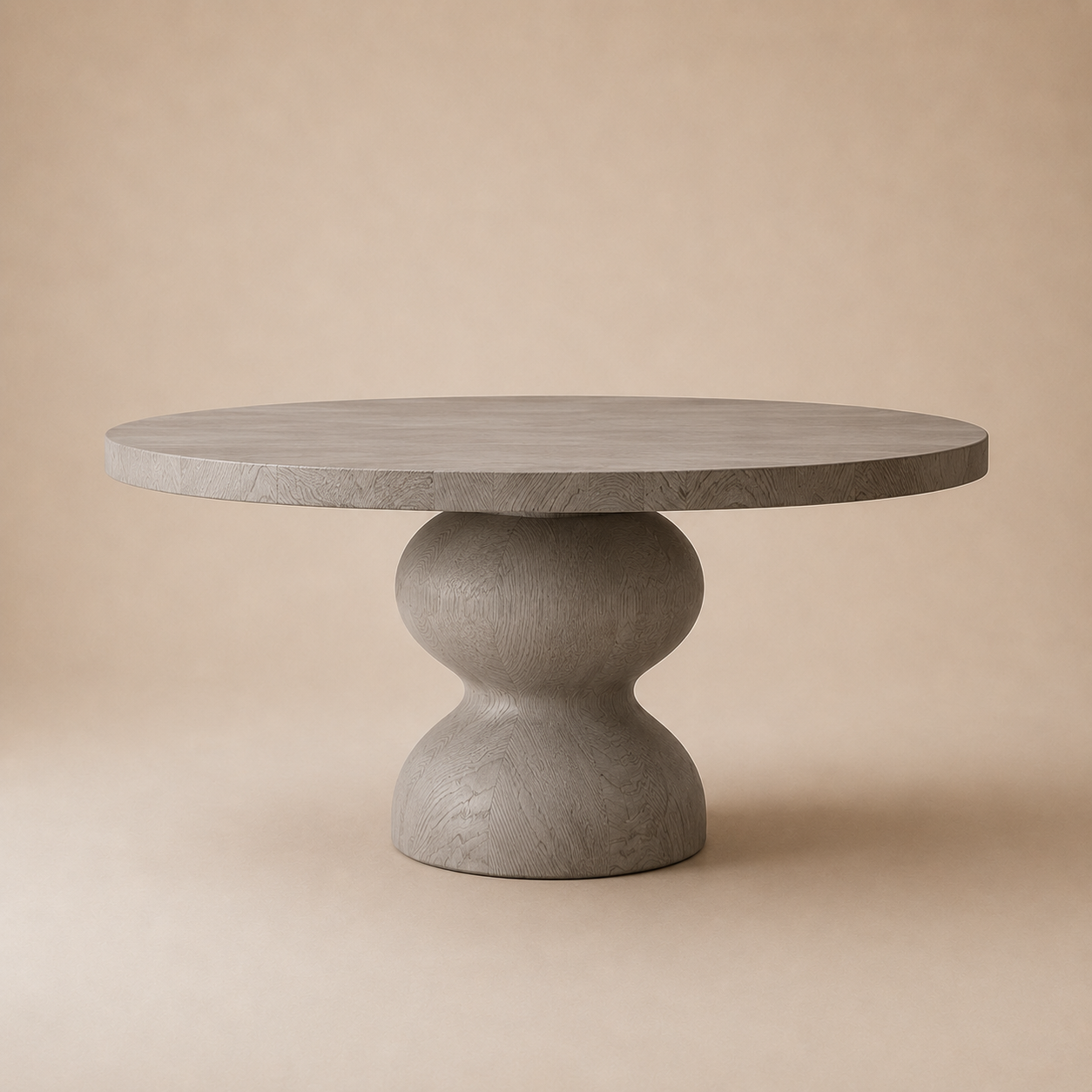 Torno Round — Solid Oak Hourglass Pedestal Dining Table